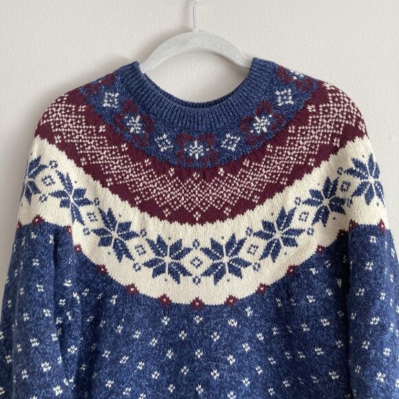 Northern Reflections Mens Vintage Fair Isle Wool Blend Crewneck Sweater Medium - Picture 3 of 9